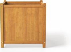 Houten Plantenbak Met Wieltjes 50x50 - Geolied Duurzaam FSC Acaciahout – Bloembak Buiten - Plantenbakken Buiten - Perfecthomeshop -Gardena Winkel 1200x880 3