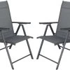 Tuinstoelen Met 7 Standen, Set Van 2 Stuks Grijs