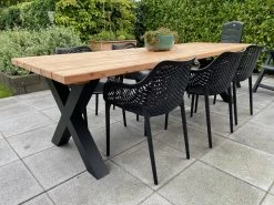 Tuintafel Douglas 220 Cm X 90 Cm | Stalen Poten | + Montage | Duurzame Eettafel | Onderhoudsarm 6-8 Personen | Geschaafd Hout | DuuMaa -Gardena Winkel 1200x899 16