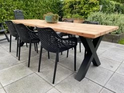 Tuintafel Douglas 220 Cm X 90 Cm | Stalen Poten | + Montage | Duurzame Eettafel | Onderhoudsarm 6-8 Personen | Geschaafd Hout | DuuMaa -Gardena Winkel 1200x899 17