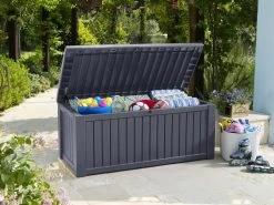 Keter Rockwood Opbergbox - 570L - 155x72.4x64.4cm - Grafiet -Gardena Winkel 1200x900 15