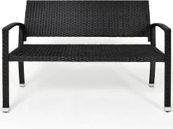 Casaria Polyrattan Tuinbank – 2 Zits UV-bestendig - Zwart -Gardena Winkel 1200x901 3