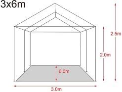 MaxxGarden Partytent - Paviljoen - 3x6m - Incl. Zijwanden - Waterdicht - Zwart -Gardena Winkel 1200x902 3