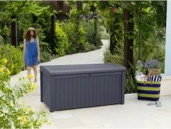 Keter - Borneo Opbergbox - 416 Liter - 129.5 X 62.5 X 70 Cm - Antraciet -Gardena Winkel 1200x904
