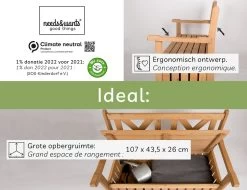 Needs&wants® Houten Tuinbank Met Opbergruimte, 2-zits Kistbank Houten Klassieke Bank Opslag, Grote Tuinopbergbank Van Massief Hout Weerbestendig Voor Buiten Tuin, Balkon, Terras, 115x61x85 Cm, Donker-bruin -Gardena Winkel 1200x922 1