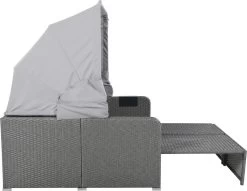 Polyrattan Patio Rieten Meubels Set Voor 2 Personen-Outdoor Rattan Sofa Set Met Intrekbare Luifel-lounge Bank-PE Rotan Loveseat Voor Achtertuin Veranda Tuin Zwembad Balkon-grijs -Gardena Winkel 1200x929