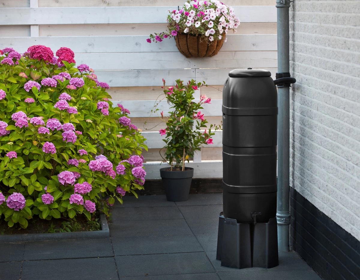 Nature - Slimline - Regenton - 100L - H96 X 32 X 36cm - Zwart 3 Nature - Slimline - Regenton - 100L - H96 X 32 X 36cm - Zwart - Afbeelding 3