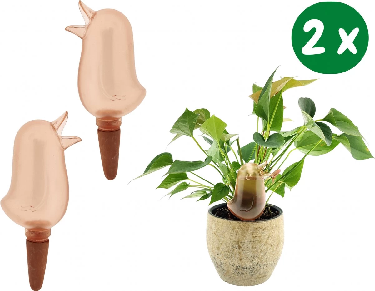 JS Drippy - Waterdruppelaars Set Van 2 Stuks - Druppelaar Vogel - Druppelsysteem Planten - Watergeefsysteem Kamerplanten - Waterbol - Roze 1 JS Drippy - Waterdruppelaars Set Van 2 Stuks - Druppelaar Vogel - Druppelsysteem Planten - Watergeefsysteem Kamerplanten - Waterbol - Roze