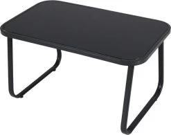 Tuin Meubelen Loungeset - 4 Persoons - Tuinset - Comfort - Zwart - Tafel Glazen Blad - Stoelen - Sofa - Bank - 4-delig -Gardena Winkel 1200x947 1