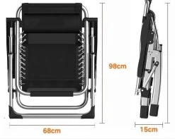 Brulo - Ligstoel Tuin - Ligstoelen - Strandstoel Opvouwbaar - Tuinstoel - Incl Tafel En Hoofdkussen -Gardena Winkel 1200x956