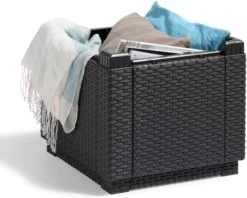 Allibert Opbergpoef Met Deksel - Opbergbox - Bijzettafel Buiten - Tafel - Tuintafel - Opberger -Gardena Winkel 1200x964