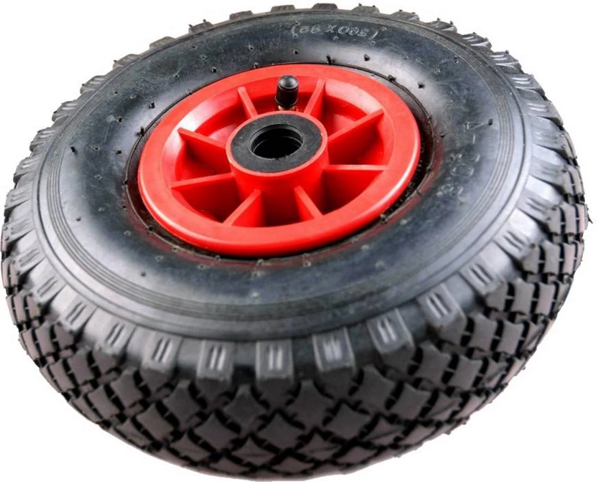Benson Bolderkarwiel Steekwagenwiel Met Luchtband 3.00-4 | Asgatdiameter 20mm Rollager | Hoogte Wiel 26cm 6 Benson Bolderkarwiel Steekwagenwiel Met Luchtband 3.00-4 | Asgatdiameter 20mm Rollager | Hoogte Wiel 26cm - Afbeelding 6