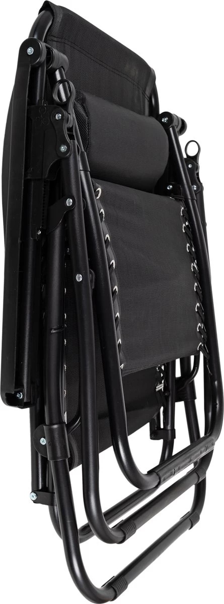 Luxe Ligstoel Met Hoofdsteun & Voetsteun - Verstelbare Rugleuning - Zonnebed Relaxstoel Voor Tuin/Terras/Strand/Balkon/Zwembad/Camping - Inklapbaar - Weerbestendig - Zwart 6 Luxe Ligstoel Met Hoofdsteun & Voetsteun - Verstelbare Rugleuning - Zonnebed Relaxstoel Voor Tuin/Terras/Strand/Balkon/Zwembad/Camping - Inklapbaar - Weerbestendig - Zwart - Afbeelding 6