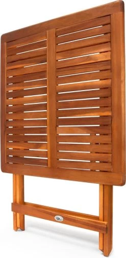 Casaria Bijzettafel Acacia Hout- Inklapbaar - 70x70x73 Cm Bruin -Gardena Winkel 588x1200