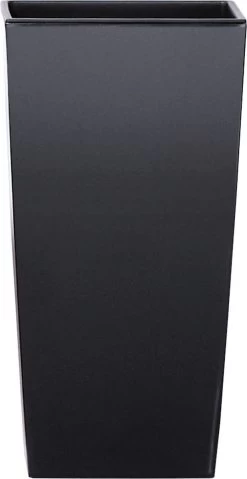 Prosperplast Kunststof Urbi Bloempot/plantenpot Met Binnenpot Antraciet 19 X 19 X 37 Cm - 5/11,4 Liter - Hoge Vierkante Bloempotten