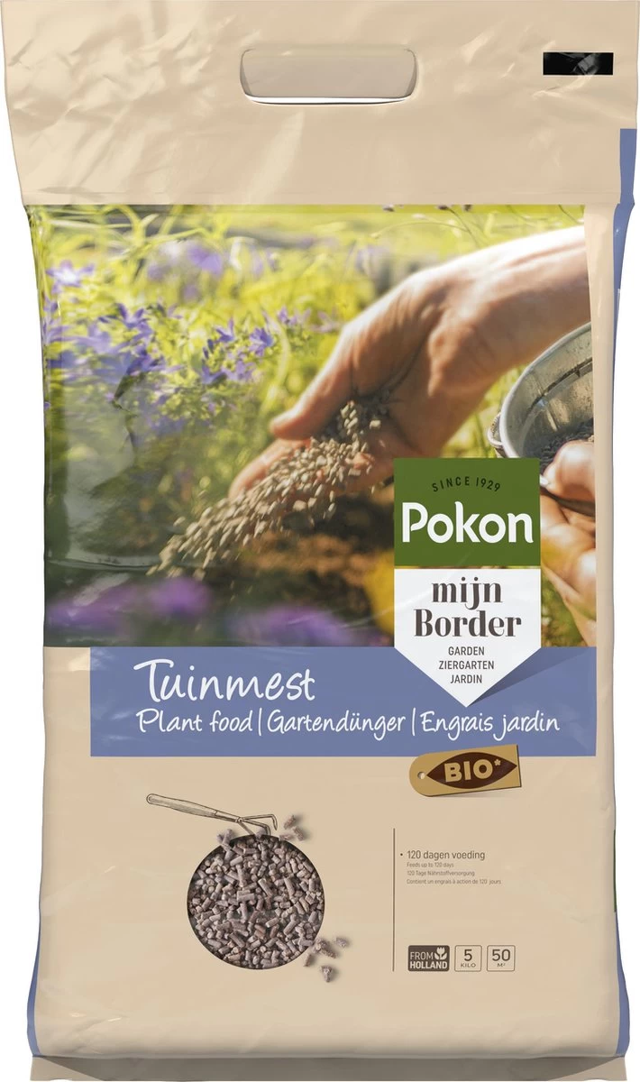 Pokon Bio Tuinmest - 5kg - Meststof (universeel) - 120 Dagen Voeding 1 Pokon Bio Tuinmest - 5kg - Meststof (universeel) - 120 Dagen Voeding