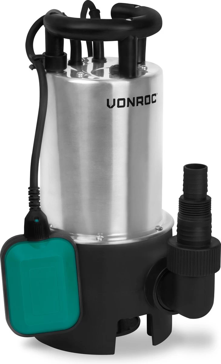 VONROC Dompelpomp RVS - Vuilwaterpomp - Waterpomp - 1100W - 20000 L/h - Voor Vuil- En Schoonwater - Met Vlotter 1 VONROC Dompelpomp RVS - Vuilwaterpomp - Waterpomp - 1100W - 20000 L/h - Voor Vuil- En Schoonwater - Met Vlotter