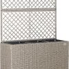 Casaria Polyrattan Bloembak – 3 Bakken Klimophek - Crème