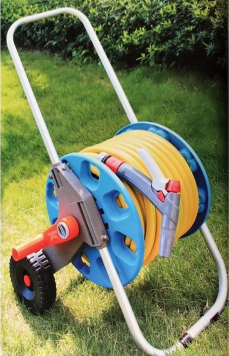 Slangenwagen Met 50 Meter Tuinslang | Eagle Garden | Incl. Spuitkopstuk En Connectors | Geel 2 Slangenwagen Met 50 Meter Tuinslang | Eagle Garden | Incl. Spuitkopstuk En Connectors | Geel - Afbeelding 2