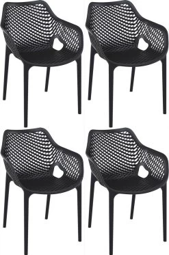 Air XL Stapelbare Tuinstoel Set Van 4 Stuks - Zwart -Gardena Winkel 794x1200