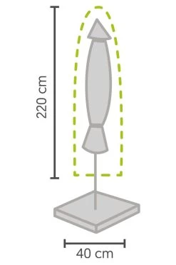 Weersbestendige Parasolhoes - Rond & Vierkant - Max. 3 X 3 M - Grijs / Antraciet - Stokparasol -Gardena Winkel 800x1200