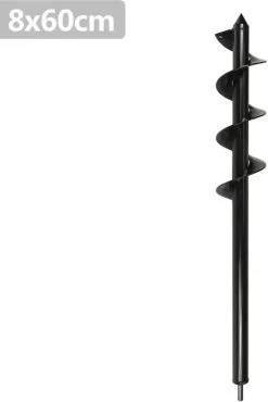 Merkloos Grondboor - Grondboor Voor Boormachine - Bollenplanter - Palenboor - Boor - Tuin - 60 Cm - 8 CM