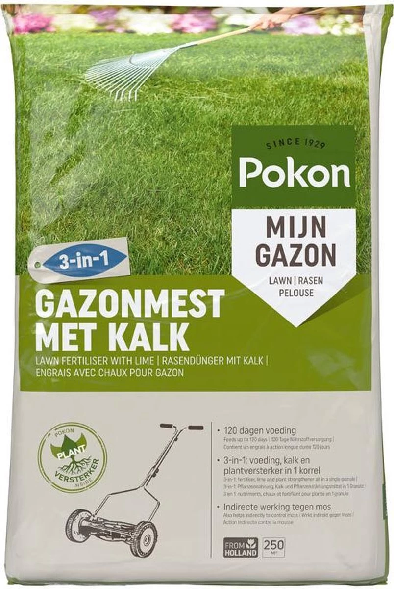 Pokon Gazonmest Met Kalk - 5kg - Mest - Geschikt Voor 75m² - 120 Dagen Voeding 8 Pokon Gazonmest Met Kalk - 5kg - Mest - Geschikt Voor 75m² - 120 Dagen Voeding - Afbeelding 8