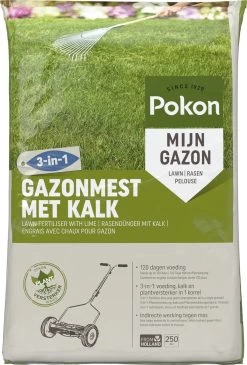 Pokon Gazonmest Met Kalk - 16,8kg - Mest - Geschikt Voor 250m² - 120 Dagen Voeding