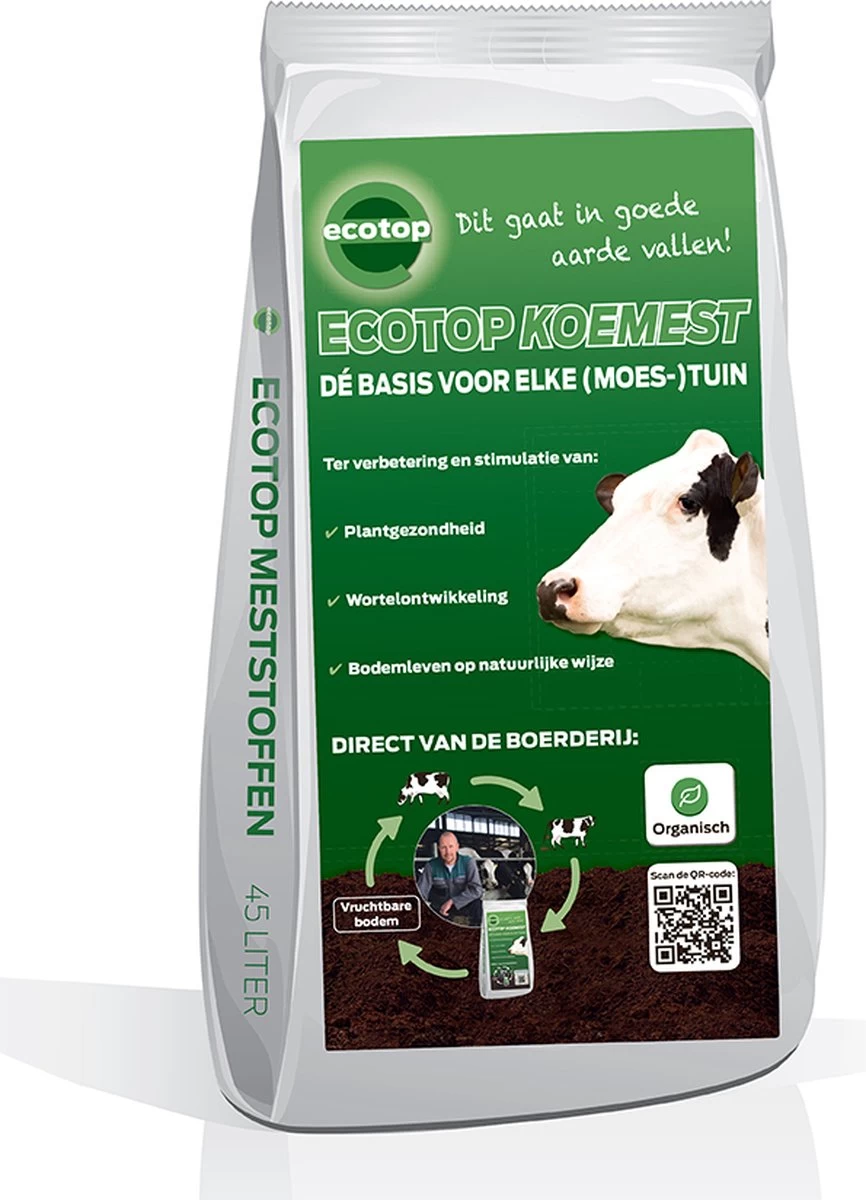 Ecotop Koemest (Organisch | Tuinmest | Universeel). Meststof Op Basis Van 100% Organische Koemest Direct Van De Boerderij! Zak Ca. 45L 1 Ecotop Koemest (Organisch | Tuinmest | Universeel). Meststof Op Basis Van 100% Organische Koemest Direct Van De Boerderij! Zak Ca. 45L