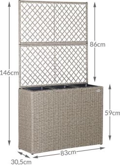 Casaria Polyrattan Bloembak – 3 Bakken Klimophek - Crème -Gardena Winkel 876x1200 2