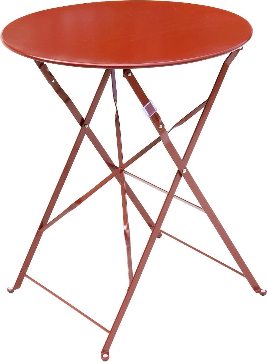 Emilia - Ronde Inklapbare Bistrotafel Ø60cm Van Gepoedercoat Staal – Terra Cotta 2 Emilia - Ronde Inklapbare Bistrotafel Ø60cm Van Gepoedercoat Staal – Terra Cotta - Afbeelding 2