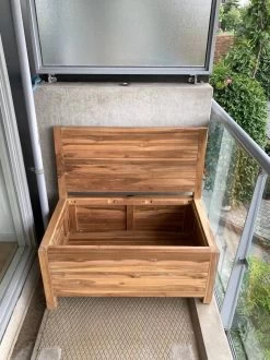 Kleine Teakhouten Tuinbank Met Opbergruimte - 100 X 60 X 90 Cm - Duurzaam Teakhout - Blijft Strak En Mooi - Sterke Constructie Om Lang Mee Te Gaan -Gardena Winkel 899x1200