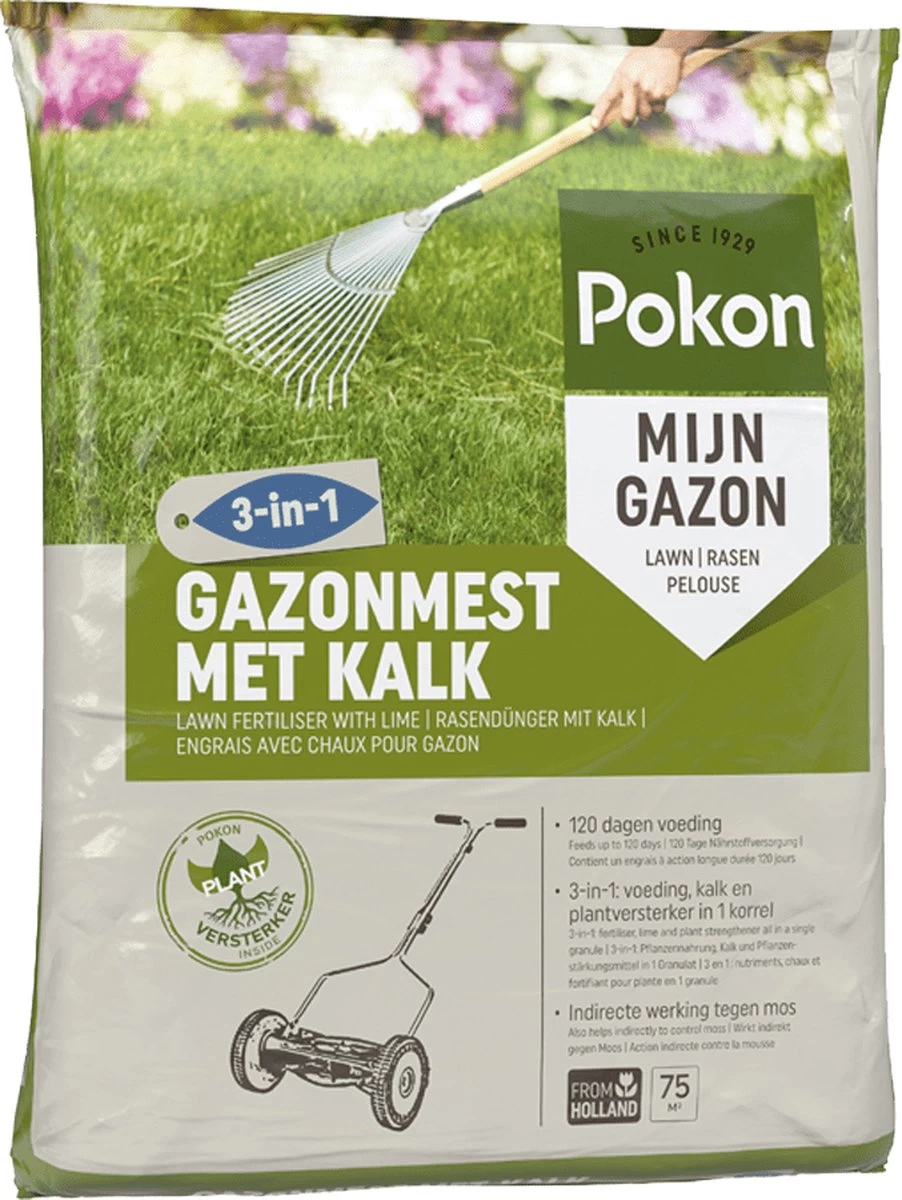 Pokon Gazonmest Met Kalk - 5kg - Mest - Geschikt Voor 75m² - 120 Dagen Voeding 10 Pokon Gazonmest Met Kalk - 5kg - Mest - Geschikt Voor 75m² - 120 Dagen Voeding - Afbeelding 10