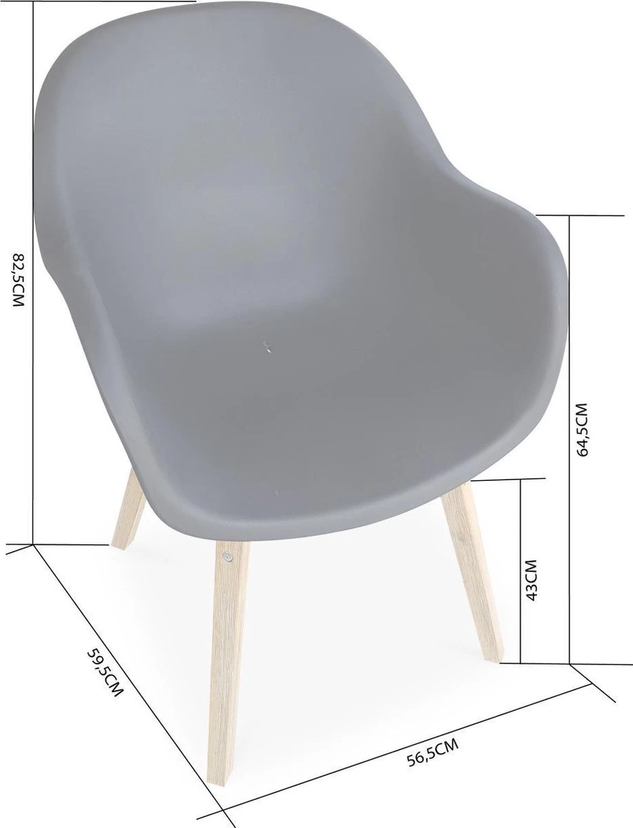 Alice's Garden Kuipstoelen CELEBES - Set Van 4 - Acacia En Kunststof - Grijs 5 Alice's Garden Kuipstoelen CELEBES - Set Van 4 - Acacia En Kunststof - Grijs - Afbeelding 5