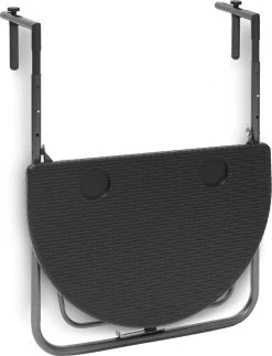 Relaxdays Balkontafel Inklapbaar, Balkon Tafel Rotan, Hangtafel Reling - Zwart -Gardena Winkel 919x1200