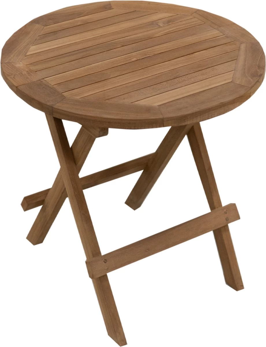 Picknicktafel Rond - Bijzettafel Voor Buiten - - Inklapbare Picknicktafel - Kleine Klaptafel Met Handvat - 50cm 1 Picknicktafel Rond - Bijzettafel Voor Buiten - - Inklapbare Picknicktafel - Kleine Klaptafel Met Handvat - 50cm