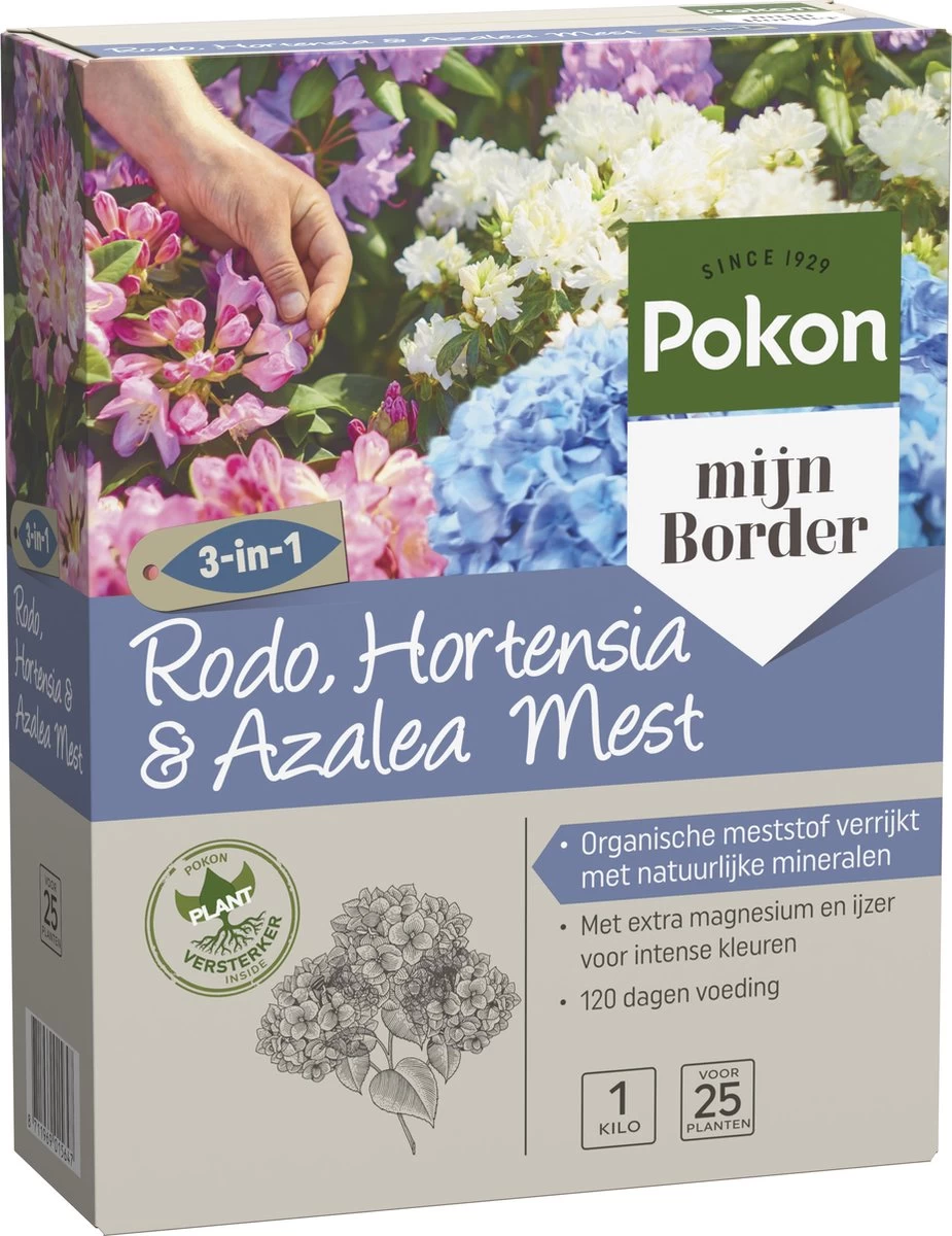 Pokon Rhododendron, Hortensia & Azalea Mest - 1kg - Meststof - 3-in-1 Werking 2 Pokon Rhododendron, Hortensia & Azalea Mest - 1kg - Meststof - 3-in-1 Werking - Afbeelding 2
