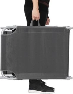 Ligstoel Met Hoofdsteun En Zon Bescherming Verstelbare Rugleuning Inklapbaar Donker Grijs Ligbed Tuin -Gardena Winkel 935x1200