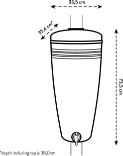 Elho Green Basics Rain Catcher 33 - Regenton Voor Balkonbuiten - Ø 33.5 X H 73.5 Cm - Grijs/Living Concrete -Gardena Winkel 951x1200