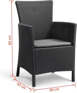 Allibert Iowa Tuinstoel - 60x62x89cm – Grafiet -Gardena Winkel 996x1200